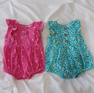 NWOT Baby Girl Bubble Romper Set of 2